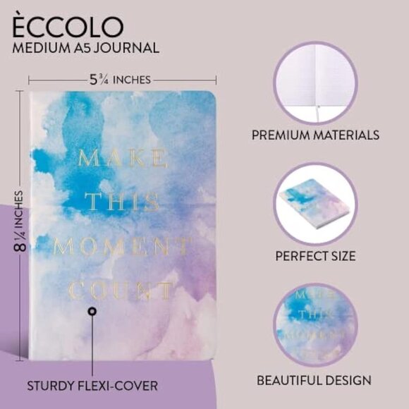 Make This Count Lay Flat Watercolor Medium Lined 8x6 Journal Notebook - Picture 2 of 7